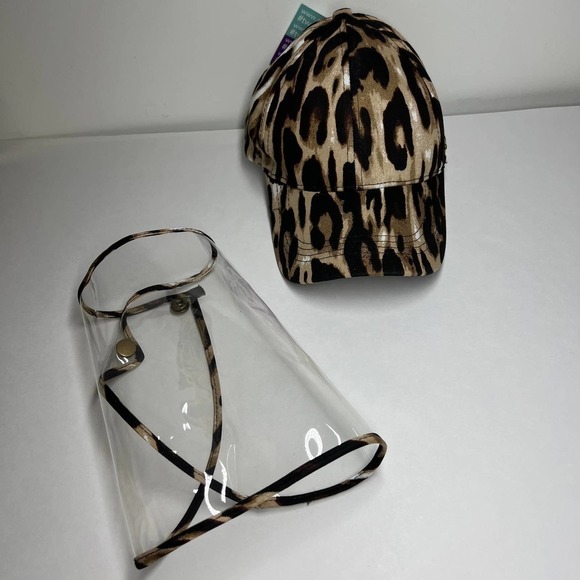 Nordstrom Leopard Cap w/removable Face Shield - Picture 4 of 8